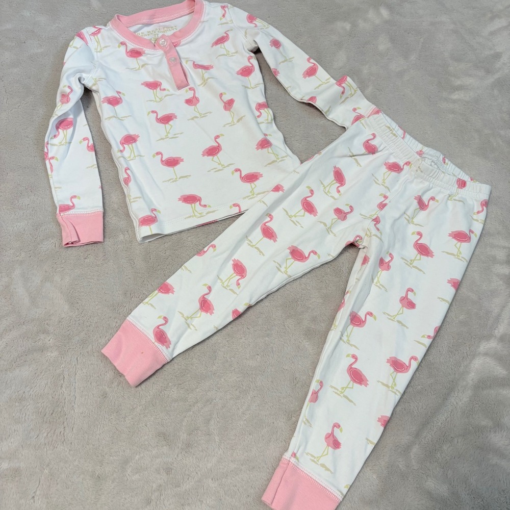 The Beaufort Bonnet Company Flamingo Pajama Set Kids Pink size 2T Pima Cotton